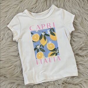 Grayson Mini • CAPRI Italia Kids White Graphic Tee - Lemon Print